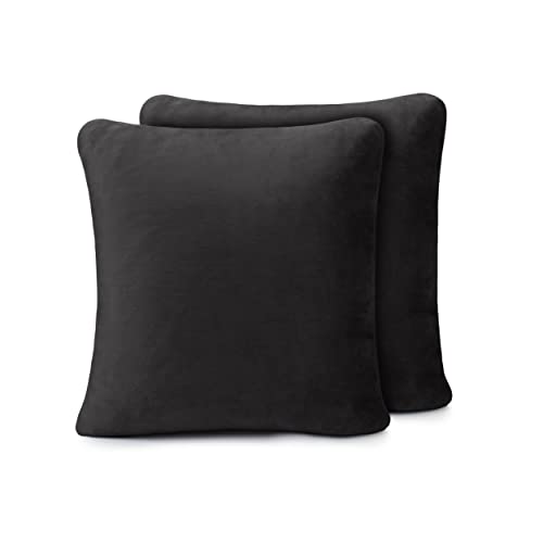 Amago - Funda de Coj&iacute;n, Set de 2, Sensaci&oacute;n de Cachemira, 50 x 50 cm - Negro