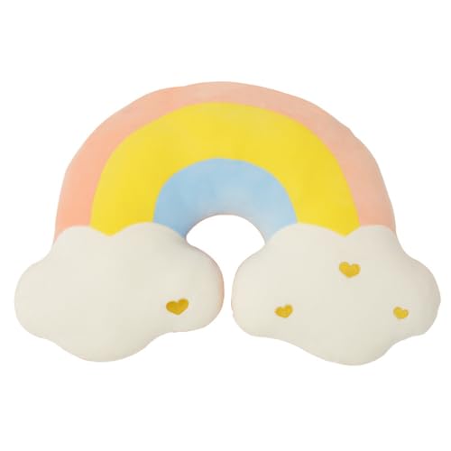 NatureMan Luna arco iris nube almohada, suave felpa en forma de nube coj&iacute;n relleno arco iris y luna...