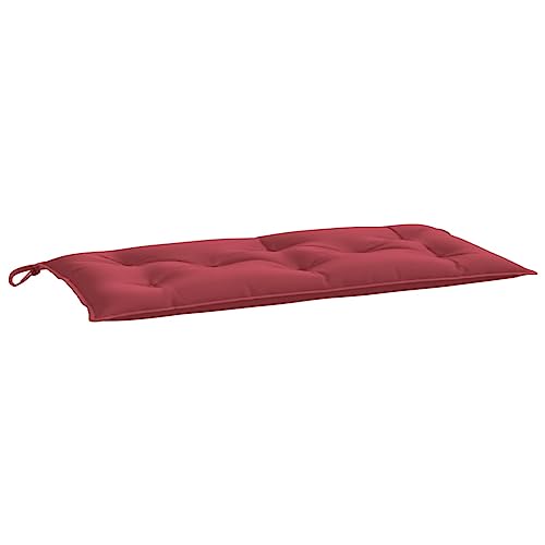 vidaXL Coj&iacute;n de Banco de jard&iacute;n Tela Oxford Rojo Tinto 110x50x7 cm