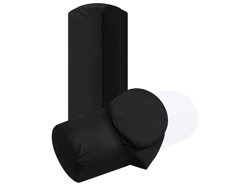 npluseins Lote de 2 fundas de coj&iacute;n lisas y dise&ntilde;o discreto Negro Aprox. 40 x 15 cm