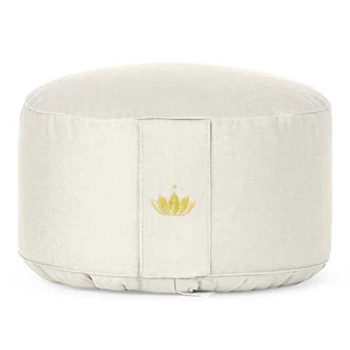 Lotuscrafts Cojin Meditacion Yoga Lotus - Altura 20 cm - Relleno con C&aacute;scaras de Espelta - Cubierta...