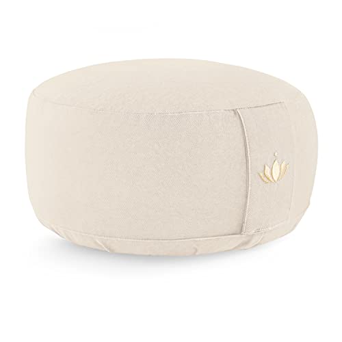 Lotuscrafts Coj&iacute;n Meditaci&oacute;n Yoga Lotus - Altura 15 cm - Relleno de Espelta - Cubierta en Algod&oacute;n...