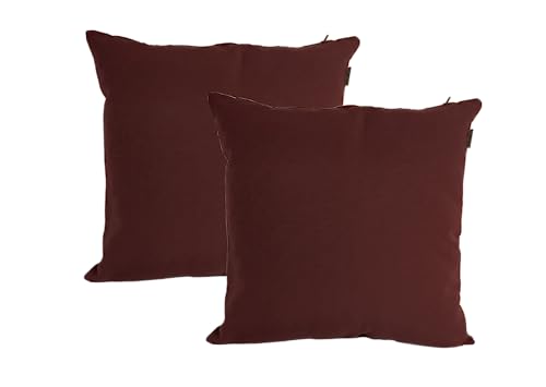 DiseLio | Pack 2 Fundas de Coj&iacute;n Color Granate 45 x 45 cm Loneta Algod&oacute;n y Poli&eacute;ster - Hechas en...