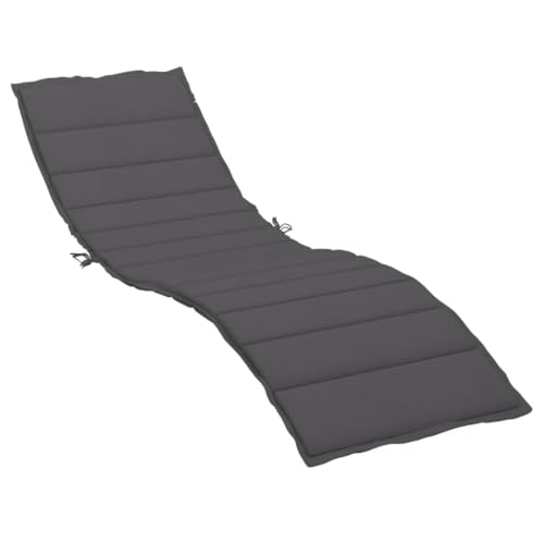 vidaXL Coj&iacute;n para Tumbona, Antracita, 200x50x3 cm, Tejido Oxford 100% Poli&eacute;ster, Relleno de Fibra...