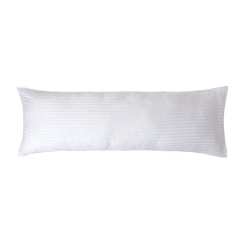 HOMESCAPES Funda de Almohada Larga 100% algodón Egipcio 330 Hilos 50 x 40 cm Color Blanco