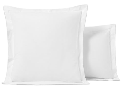 Sibiles - Funda Coj&iacute;n con Volante 100% Algod&oacute;n de Dhestia Color Blanco Talla 50x50 cm