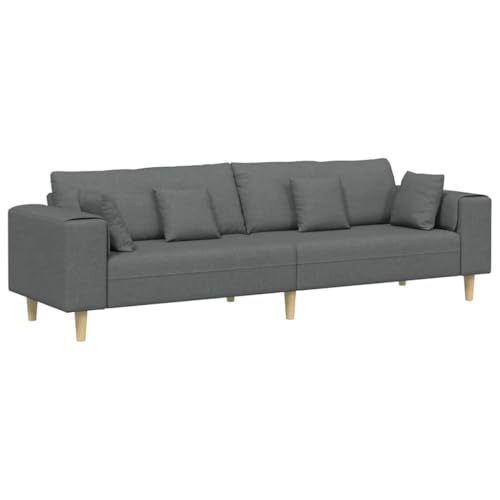vidaXL Sof&aacute; con coj&iacute;n Gris Oscuro 250 x 77 x 76 cm Tela, Sala de Estar, sof&aacute; Moderno, dise&ntilde;o...