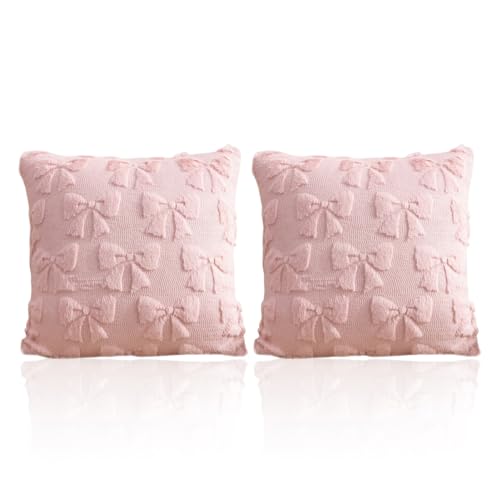 JDNFKG 2 Fundas De Almohada con Lazo, Fundas De Almohadas De Felpa Suave, Fundas De Cojines De...
