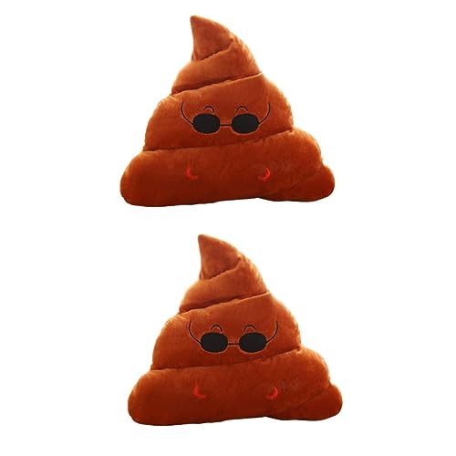 Toyvian Peluche Forma De Caca 2 Piezas Coj&iacute;n De Felpa Almohada Caca Almohada De Peluche con Comida