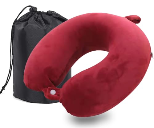 MASMAS Almohada de Viaje, Almohada para Cuello Viscoel&aacute;stica de Espuma Memoria, C&oacute;moda para la...