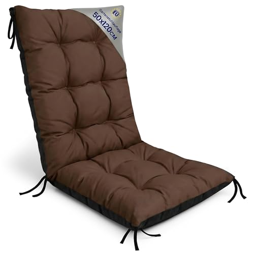 Amazinggirl Coj&iacute;n Silla Jard&iacute;n Respaldo Alto 50x120 cm - Colch&oacute;n Asiento Exterior Mueble Patio...