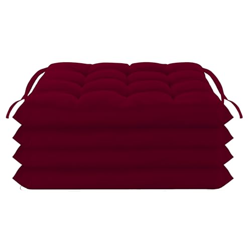 Brandsseller Juego de 4 Coj&iacute;n de Asiento 40x40 cm Coj&iacute;n para Silla Colchoneta para Silla con...