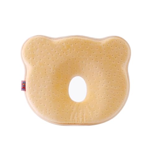 Almohada Oso Ergonómica Viscoelástica Bebé Almohada Cabeza Plana Toalla de Regalo Suave...