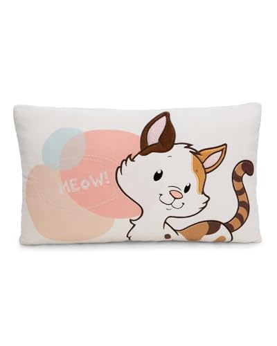 Coj&iacute;n con forma de gato de la suerte de 43 x 25 cm, marr&oacute;n, suave mu&ntilde;eco de peluche para ni&ntilde;os,...