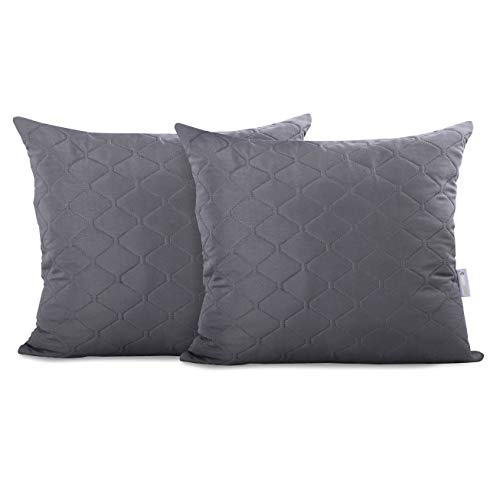 DecoKing 2 Fundas de la Almohada 50x60 cm Microfibra Cremallera Acero Gris Axel