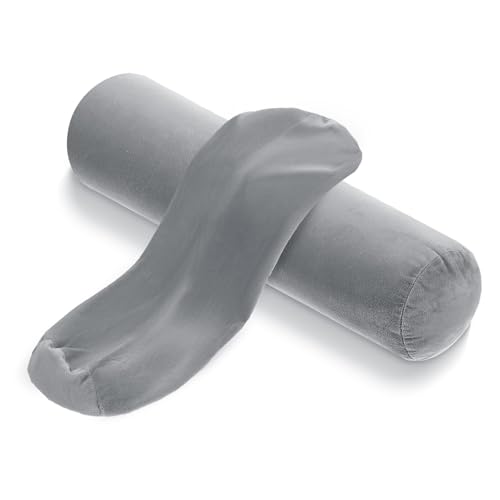 2 fundas de almohada para cuello cervical, fundas de almohada redondas suaves con cremallera oculta,...