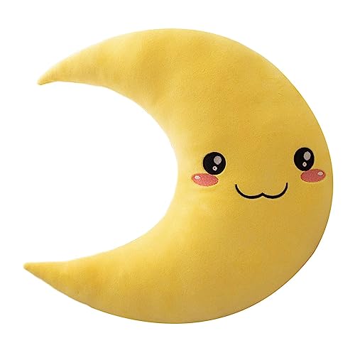 Coj&iacute;n decorativo para habitaci&oacute;n infantil de luna, 25 cm, almohada de peluche para beb&eacute;, cara...