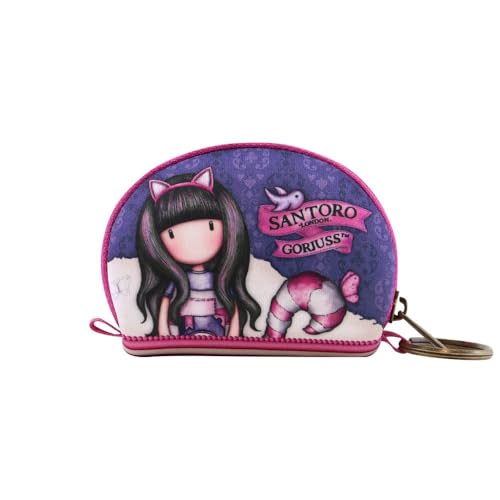SAFTA 369GJ30, Portamonete Piccolo Neoprene Gorjuss Cheshire Cat Unisex-Bambini e Ragazzi,...