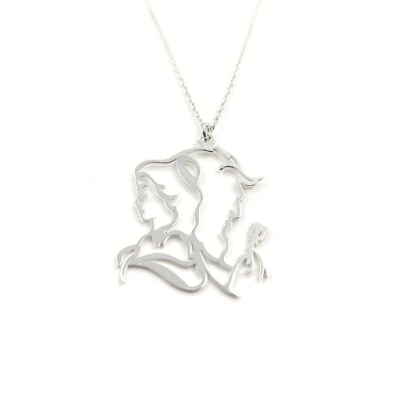 Gen&eacute;rico Collar de plata Bella y Bestia