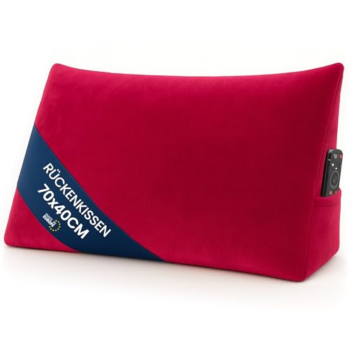 Amazinggirl Almohada Lectura Cuña Triangular Ancho de 70 cm - Cojín Lumbar Sofá Respaldo Cama...