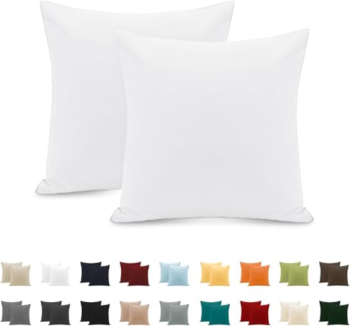 Funda Almohada 100% Algod&oacute;n 65x65 cm 2 PCS, Juego de 2 Funda Almohada de Suave Puro Algod&oacute;n, Sin...