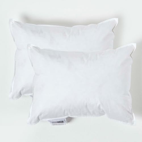 HOMESCAPES Almohadas de Plumas de Pato de 30 x 40 cm, Elasticidad, Funda antiplumas, Relleno...