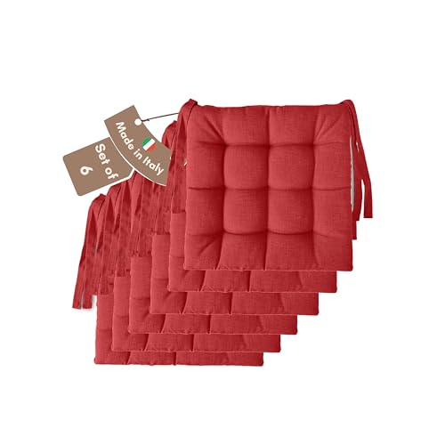 Il Tuo Artigiano Design 6 Cojines para Sillas de Comedor, 40 x 40 cm, 6 cm Grosor, para Exterior e...