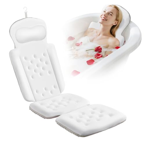 Almohada de ba&ntilde;o de cuerpo completo, coj&iacute;n de ba&ntilde;o de lujo con 192 ventosas, almohadas de ba&ntilde;o...