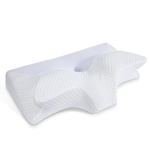 HOMCA Almohada Cervical de Espuma Viscoelastica, Almohada Ortopedica para Soporte de Cuello,...