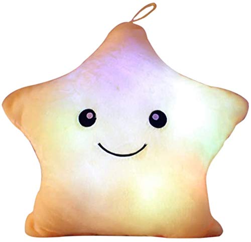 Bprtcra Coj&iacute;n Luminosas LED Estrellas Peluche Almohadas Mu&ntilde;eca, Almohada con Luces Almohada Felpa...