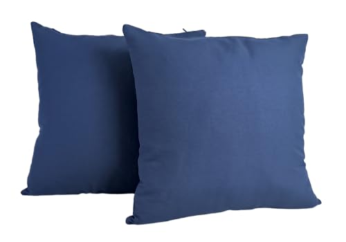 DiseLio | Pack 2 Fundas de Cojín 45 x 45 cm Color Azulón Loneta Algodón y Poliéster - Hechas en...