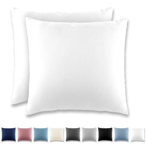 REDKEY Funda Almohada- Juego de 2 Fundas Almohadas 80x80 cm, con Cremallera Oculta, Transpirable...