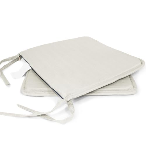 MANEMI Pack 2 Cojines para Silla 40x40x2cm - Cojín Decorativo con Textura de Bambú para Silla,...