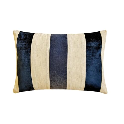 The HomeCentric Decorativo Azul Funda de coj&iacute;n Lumbar 30 x 45 cm Terciopelo Funda de Coj&iacute;n...