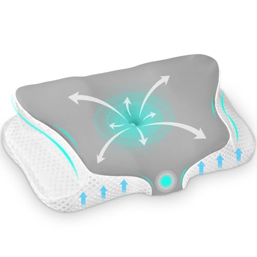 Ehomfory Almohada cervical de espuma viscoel&aacute;stica para el cuello, almohada ergon&oacute;mica para dormir...