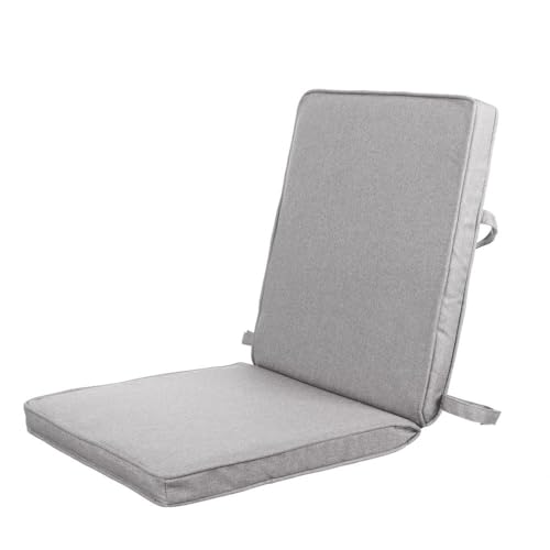 LOLAhome Coj&iacute;n de Exterior para Silla de Respaldo bajo de Tejido antilluvia Gris de 90x40 cm