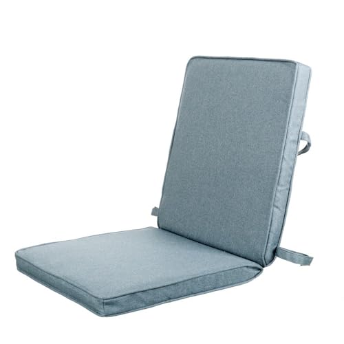 LOLAhome Coj&iacute;n de Exterior para Silla de Respaldo bajo de Tejido antilluvia Azul de 90x40 cm