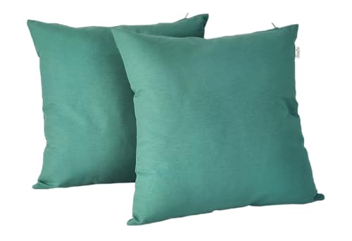 DiseLio | Pack 2 Fundas de Coj&iacute;n Color Verde Menta 45 x 45 cm Loneta Algod&oacute;n y Poli&eacute;ster - Hechas...