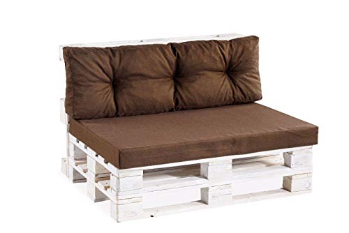 Gutekissen® Cojines para palets Cojines para palets PPF (Respaldo 120x40 Acolchado, Marrón)
