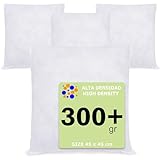 PEKITAS Pack 4 Uds Núcleo Relleno Cojín de Fibra Hueca Siliconada 45x45 cm Alta Recuperación...