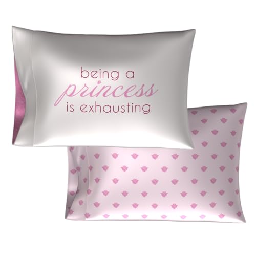 Franco Collectibles - Juego de 2 Fundas de Almohada de satén Sedoso estándar de Princesa Disney,...