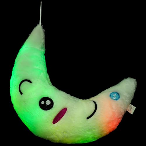 ANDRESLAD Almohada de Peluche Luz LED de Luna Coj&iacute;n Decorativo Suave y Relleno de Algod&oacute;n PP para...