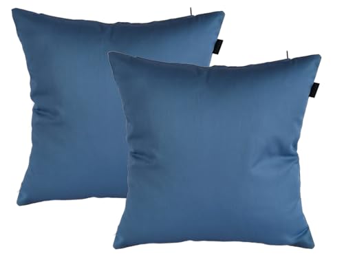 DiseLio - Fundas Cojines 45x45 Color Liso Azul Delf&iacute;n - Juego 2 Fundas Coj&iacute;n Sof&aacute; y Cama...