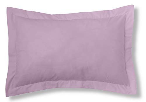 ESTELIA - Funda de cojín Lisa Color Malva - 50x75 cm - 100% algodón - 144 Hilos
