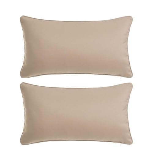 LOLAhome | Cojines sof&aacute; con Relleno Incluido | Set de 2 Cojines de 50x30 cm | Tela de loneta Beige|...