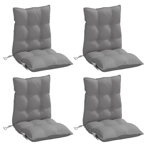 vidaXL Cojines para Silla con Respaldo bajo 4 uds Tela Oxford Gris