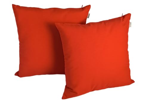 DiseLio - Fundas Cojines 45x45 Color Liso Rojo Loto - Juego 2 Fundas Coj&iacute;n Sof&aacute; y Cama Almohadones...