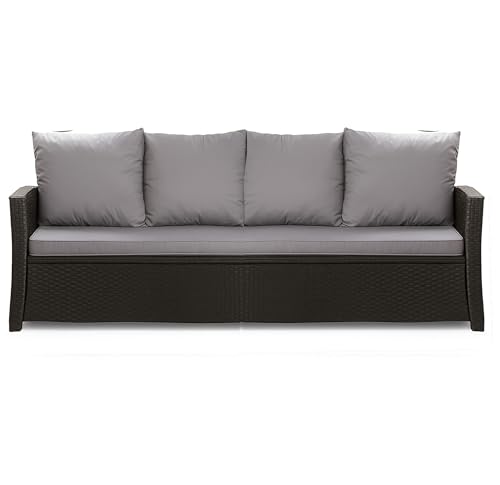 Setgarden&reg; Coj&iacute;n para banco - Coj&iacute;n de asiento para exteriores para banco de jard&iacute;n con almohada...