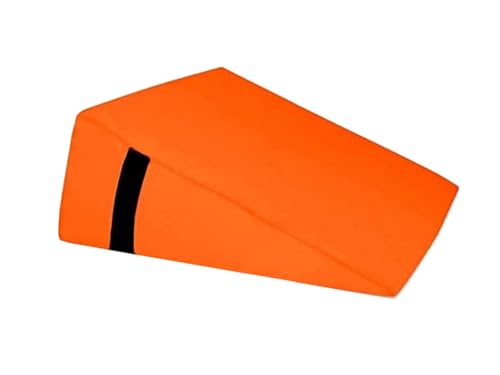 QUIRUMED Coj&iacute;n Triangular, Medidas 28 x 30 x 13 cm, Color Naranja, Ergon&oacute;mico, Polipiel, Relleno...