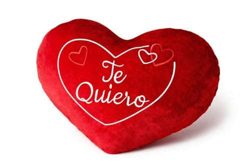 Gen&eacute;rico Coj&iacute;n de Peluche Coraz&oacute;n con Mensaje de Amor &ndash; &ldquo;Te Quiero&rdquo; / Multilenguaje &ndash;...